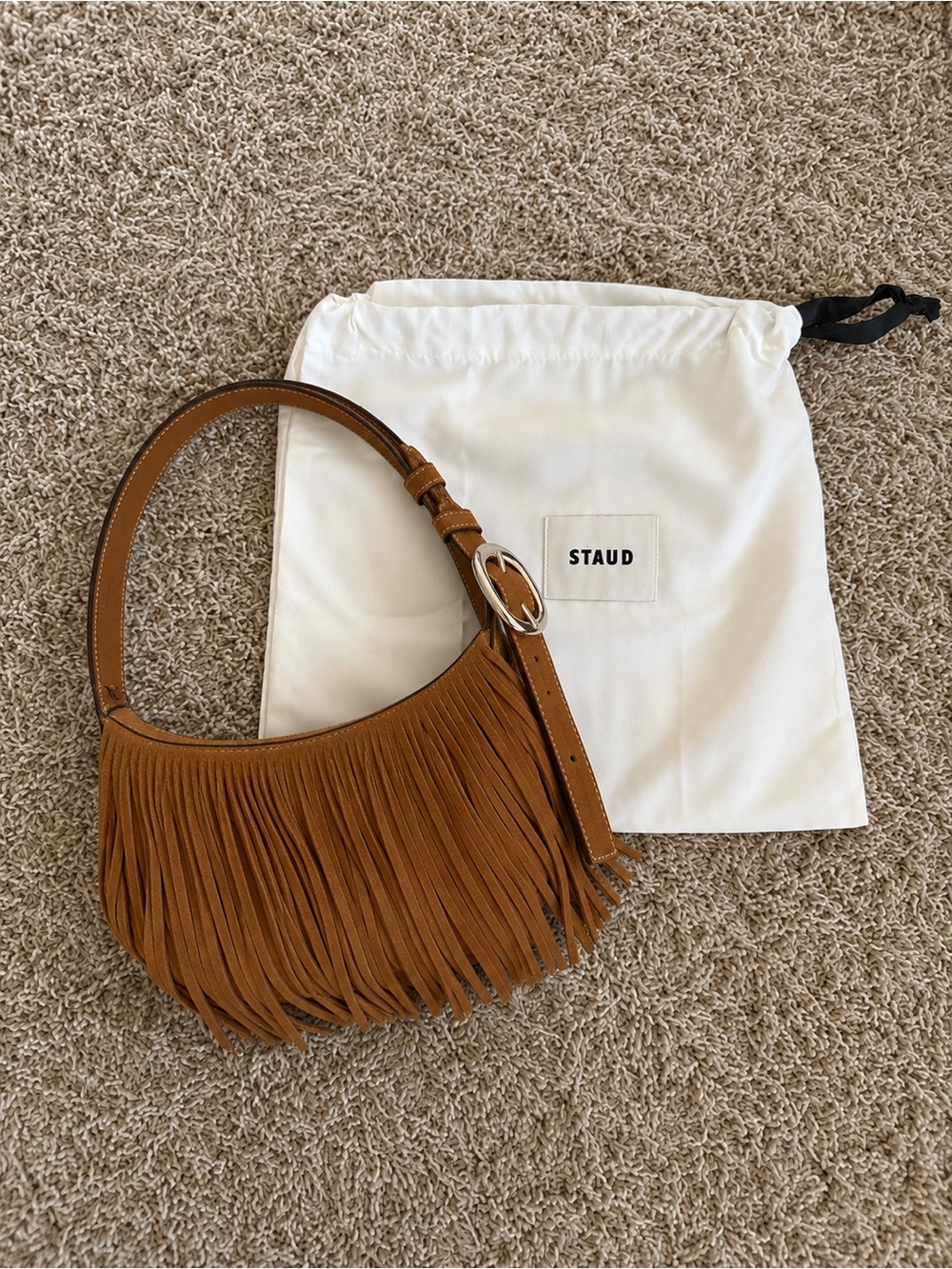 STAUD Lennox Suede Fringe Bag